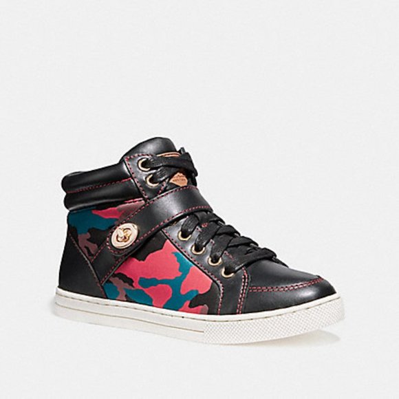 Coach Pembroke Sneaker Red Camo Black - Picture 1 of 5